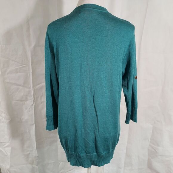 St. John SoCa Wool Silk Cashmere Blend Cardigan Women Size Small Snap Front Flaw - Picture 6 of 16